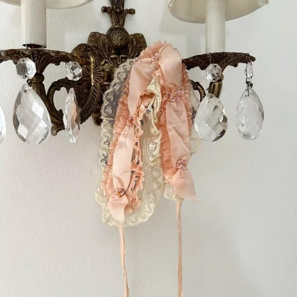 Antique 1920s Peach Bandeau Headband Peach Silk Jersey Bandeau Style Bra circa 1920s – Dorothea main image 3